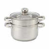 New Factory Custom Kitchen Stainless Steel Soup Steamer Pot Set With Glass Lid Stainless Steel Cooking Pot Set Cookware Sets