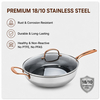 2026 New Multipurpose Impact Bonded Bottom Stainless Steel Saute Pan with Cover And Helper Handle Stainless Steel Deep Saute Pan