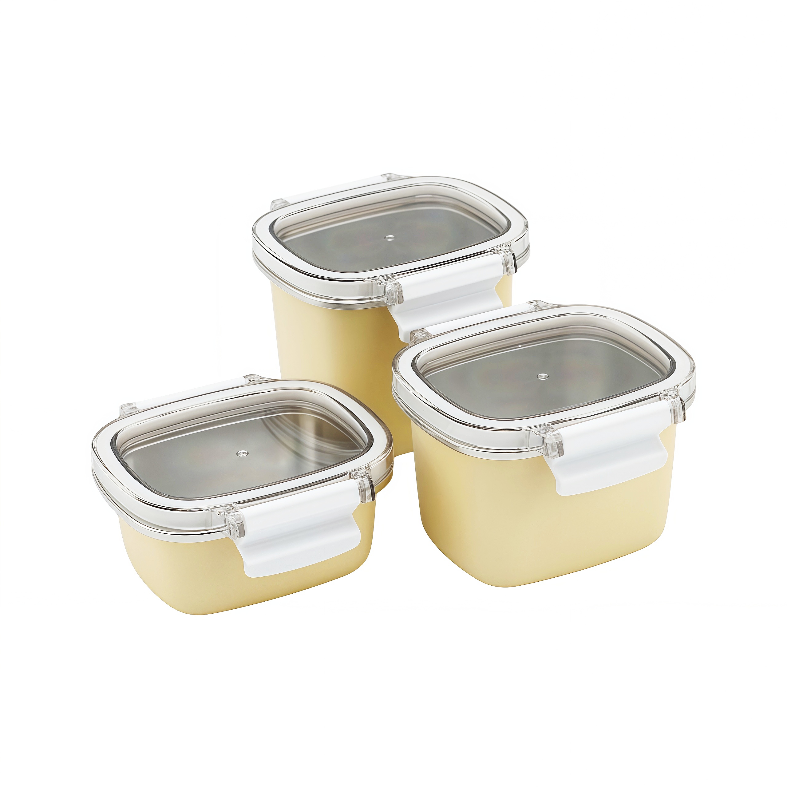 New Design 304 Stainless Steel Fresh-keeping Box Snap-on Refrigerator Storage Box Heating Food Grade Microwave Sealed Box