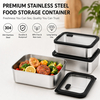 New Design 304 Stainless Steel Fresh-keeping Lunch Box Glass Cover Leak-proof Heating Food Grade Microwave Sealed Box