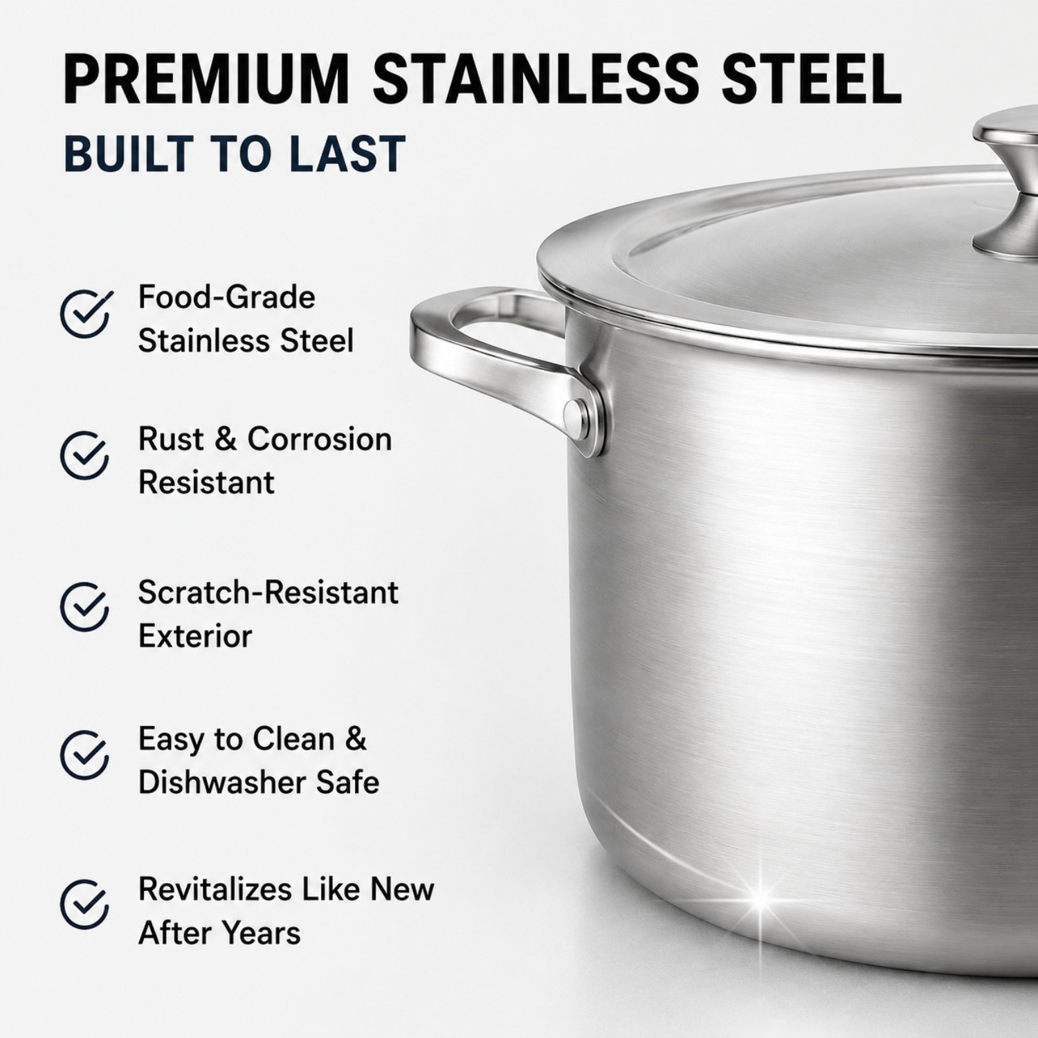 Factory New Arrival 10 Piece High Quality Wholesale 18/10 Triply Stainless Steel Pots and Pans Cookware Set Saucepan Frying Pan