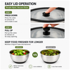 Factory Arrival Stainless Steel Non Slip Salad Mixing Bowl Set With Glass Lids Home Kitchenware for Salad Cooking Baking