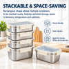 New Arrival Factory 304 Stainless Steel Fresh-keeping Lunch Box Transparent Lid Leak-proof Food Grade Microwave Sealed Box
