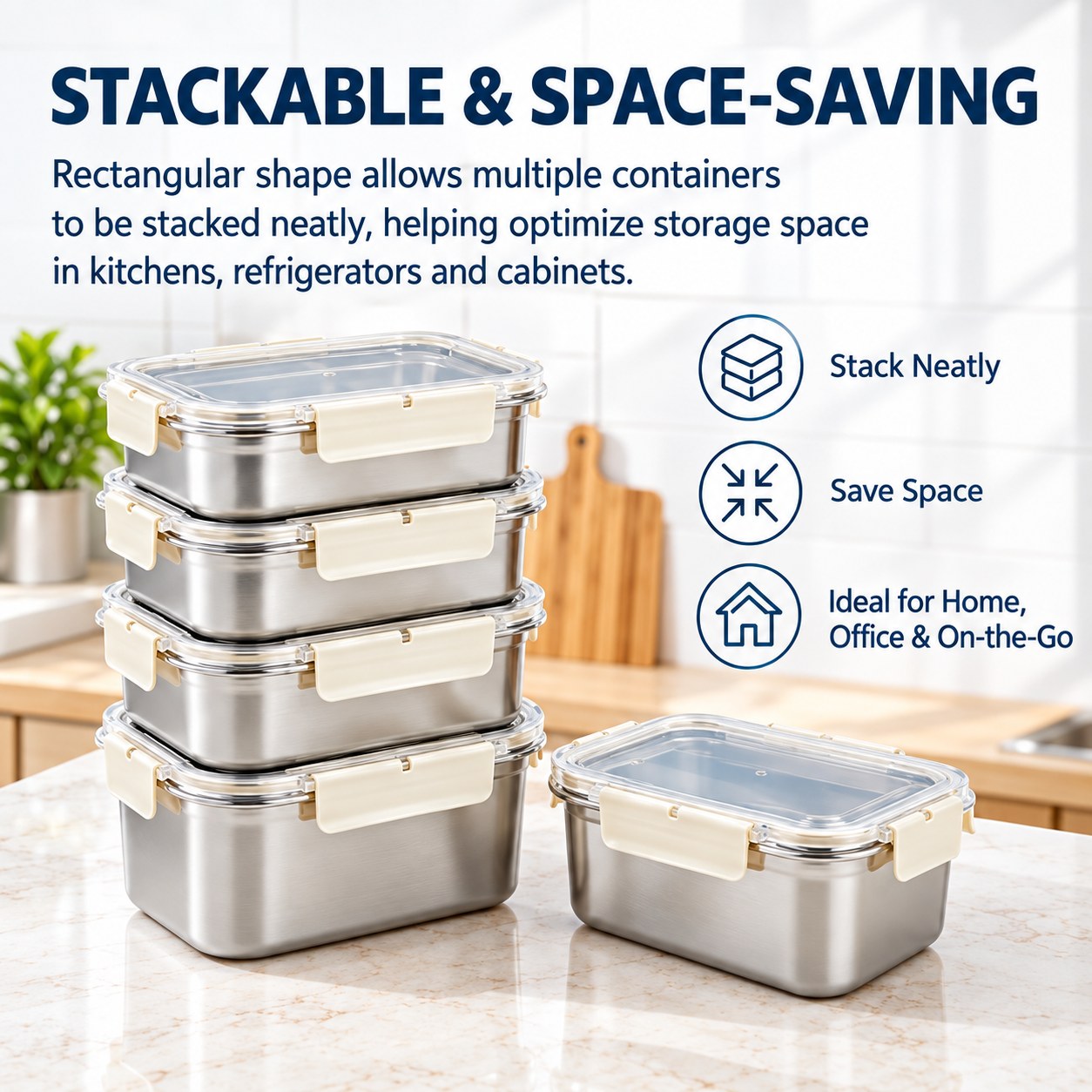 New Arrival Factory 304 Stainless Steel Fresh-keeping Lunch Box Transparent Lid Leak-proof Food Grade Microwave Sealed Box