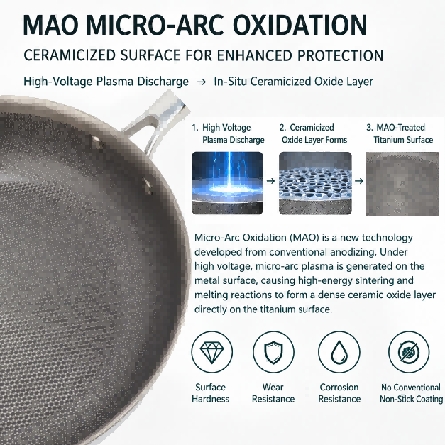 Factory New Arrival 7 Pieces 3-ply Titanium Cookware Sets 3-ply Kitchen Cooking Pot with Handle & Lid with MAO Technology