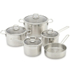 Factory Supply Stainless Steel Pots And Pans 10PCS Cookware Set With Plastic Handle And Lid Brazed Bottom Cookware Set Saute Pan Casserole