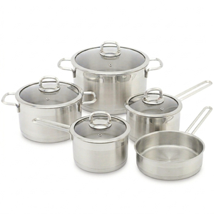 Factory New Arrival Stainless Steel Cookware Set with Handle Cooking Pots Brazed Bottom Cookware Set Casserole Soup & Stock Pots With Lids