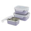 Rectangular Portable Stainless Steel Lunch Box Container with Lid and Cover to Store Food Dishwasher Freezer Safe
