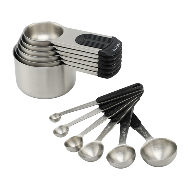 Factory Price High Quality Stainless Steel Measuring Cups Spoons Set Food Grade Baking Dessert Seasoning for Kitchen Use