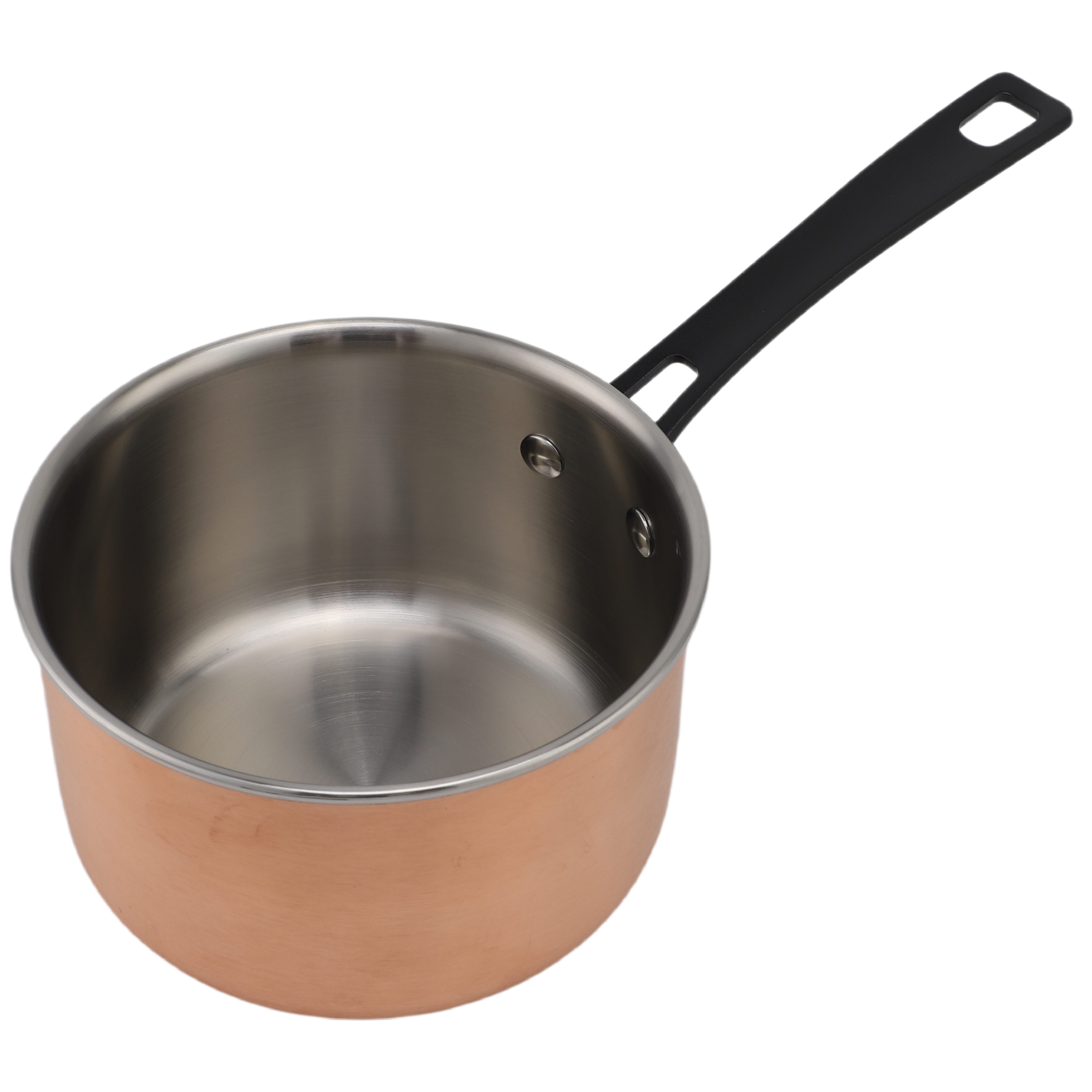 Black Handle Copper Triply Stainless Steel Casserole Pot Glass Lid 16/20/24/26/28cm Classic Kitchen Cooking Saucepan Frypan