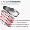 Factory New Arrival Stainless Steel 304 Cookware Set with Bakelite Handle Cooking Pots Brazed Bottom Cookware Set Saucepan
