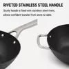 Factory New Arrival Design Seasoned Carbon Steel 30/35 cm Wok Pan Naturally No Coating Wok Pans Skillets Induction Compatible