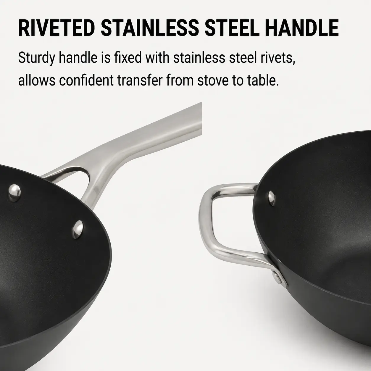 Factory New Arrival Design Seasoned Carbon Steel 30/35 cm Wok Pan Naturally No Coating Wok Pans Skillets Induction Compatible