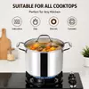 Factory Supply Wholesale Hot Selling Stainless Steel Luxury Cooking Pot Set with Glass Lid Large Capacity Soup Pot Stockpot