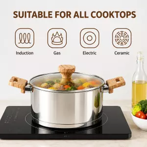 Factory New Arrival Stainless Steel Cookware Set with Bakelite Handle Cooking Pots and Pans Brazed Bottom Cookware Set Saucepan Casserole