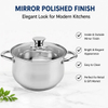 Factory Supply Stainless Steel Belly Shape Casserole Set With Stainless Steel Handle and Glass Lid Brazed Bottom Pots Casserole