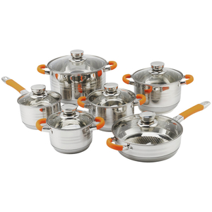 Factory New Arrival Multipurpose Wholesale Custom Kitchen Stainless Steel Cooking Pot Casserole Set Pot 12 Pieces Cookware Sets