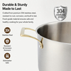 Factory New Arrival Stainless Steel Cookware Set with Golden Handle Cooking Pots Brazed Bottom Cookware Set Saucepan Casserole