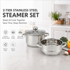 New Factory Custom Kitchen Stainless Steel Soup Steamer Pot Set With Glass Lid Stainless Steel Cooking Pot Set Cookware Sets