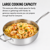 Hot Sale Factory New Arrival Non-coating Pan Stainless Steel Saute Pan with Handle Cooking Pots Brazed Bottom Saute Pan
