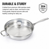 Hot Sale Factory New Arrival Non-coating Pan Stainless Steel Saute Pan with Handle Cooking Pots Brazed Bottom Saute Pan