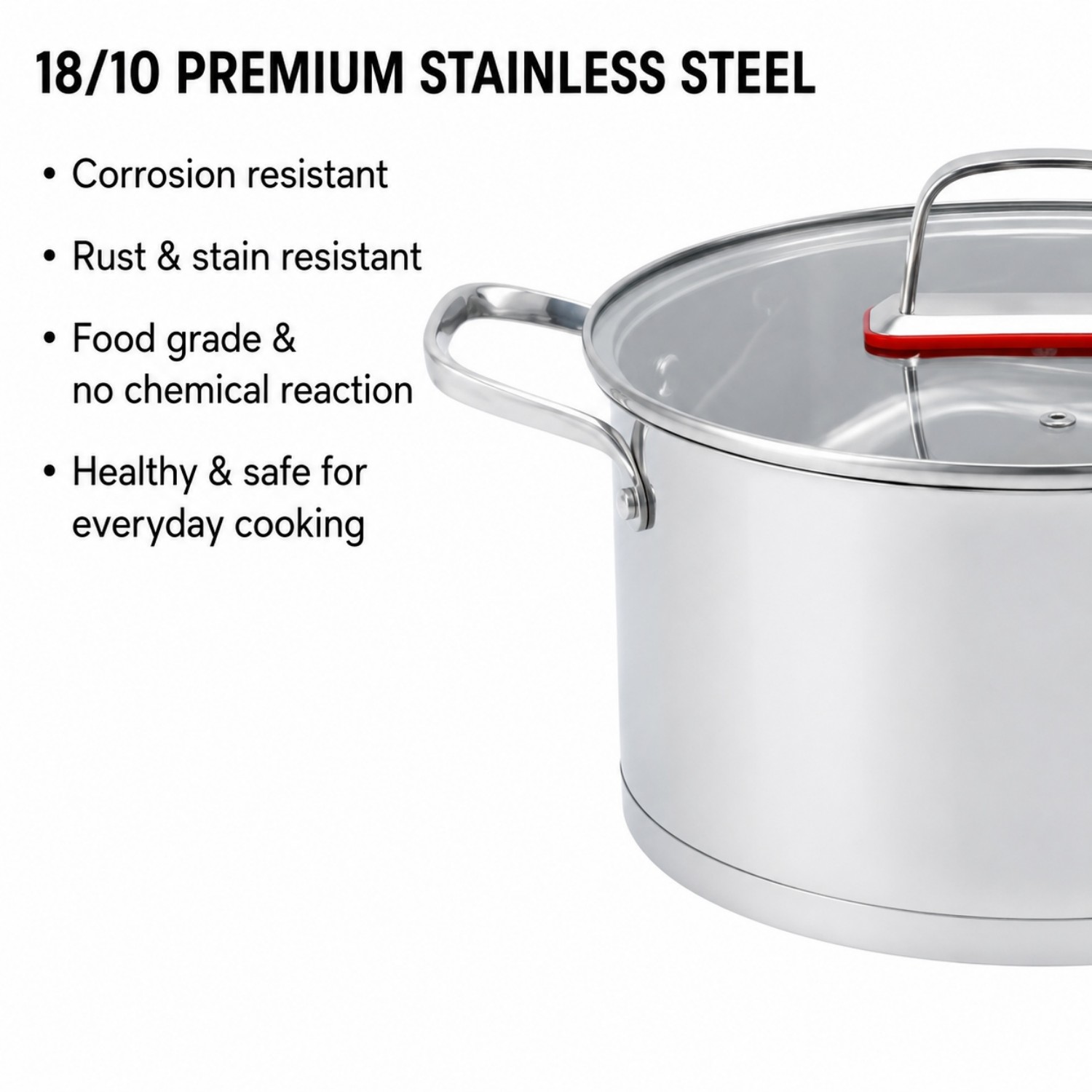 Factory New Arrival Stainless Steel Cookware Sets with Handle Cooking Pots Impact Bonded Bottom Cookware Set Saucepan Casserole