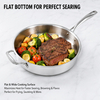 Hot Sale Factory New Arrival Non-coating Triply Stainless Steel Saute Pan Stainless Steel Pan with Handle Cooking Pots Skillets