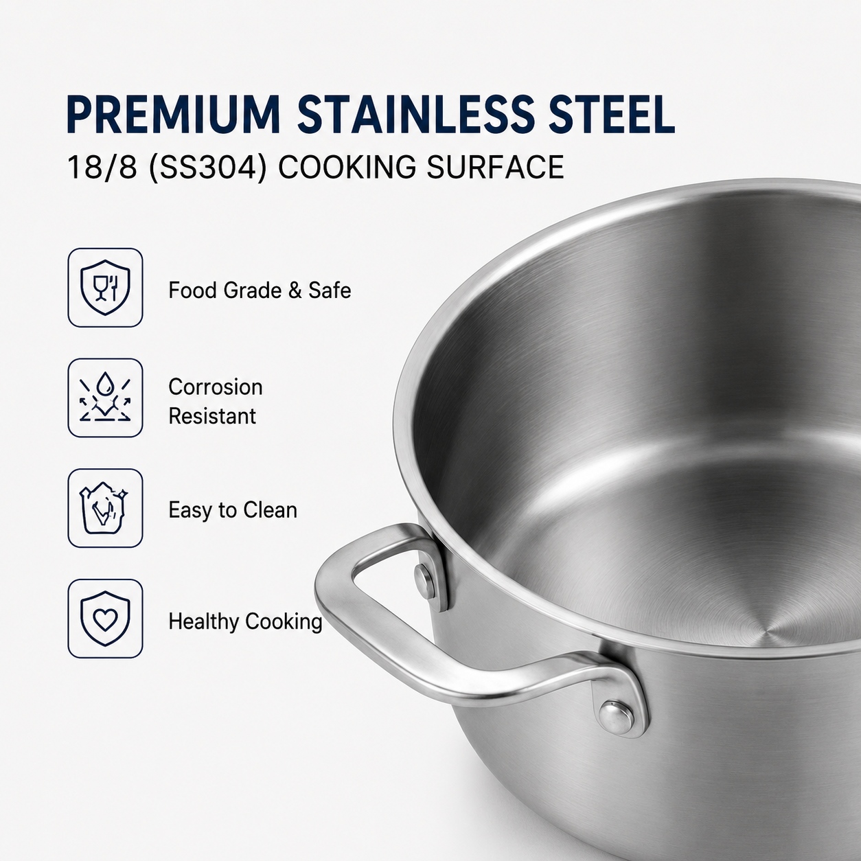 Factory New Arrival 9 Piece High Quality Wholesale 18/10 Triply Stainless Steel Pots and Pans Cookware Set Saucepan Frying Pan