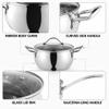 Factory New Arrival 12 PCS Stainless Steel Cookware Set with Handle Apple Shape Cookware Brazed Bottom Cookware Set Casserole